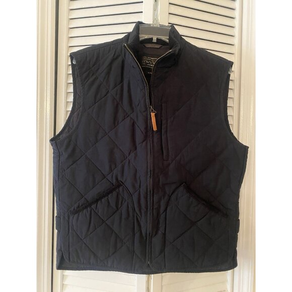 J. Crew Sussex Quilted Vest Mens M Thermore Full Zip Black ($98) Preppy Casual - Picture 1 of 9